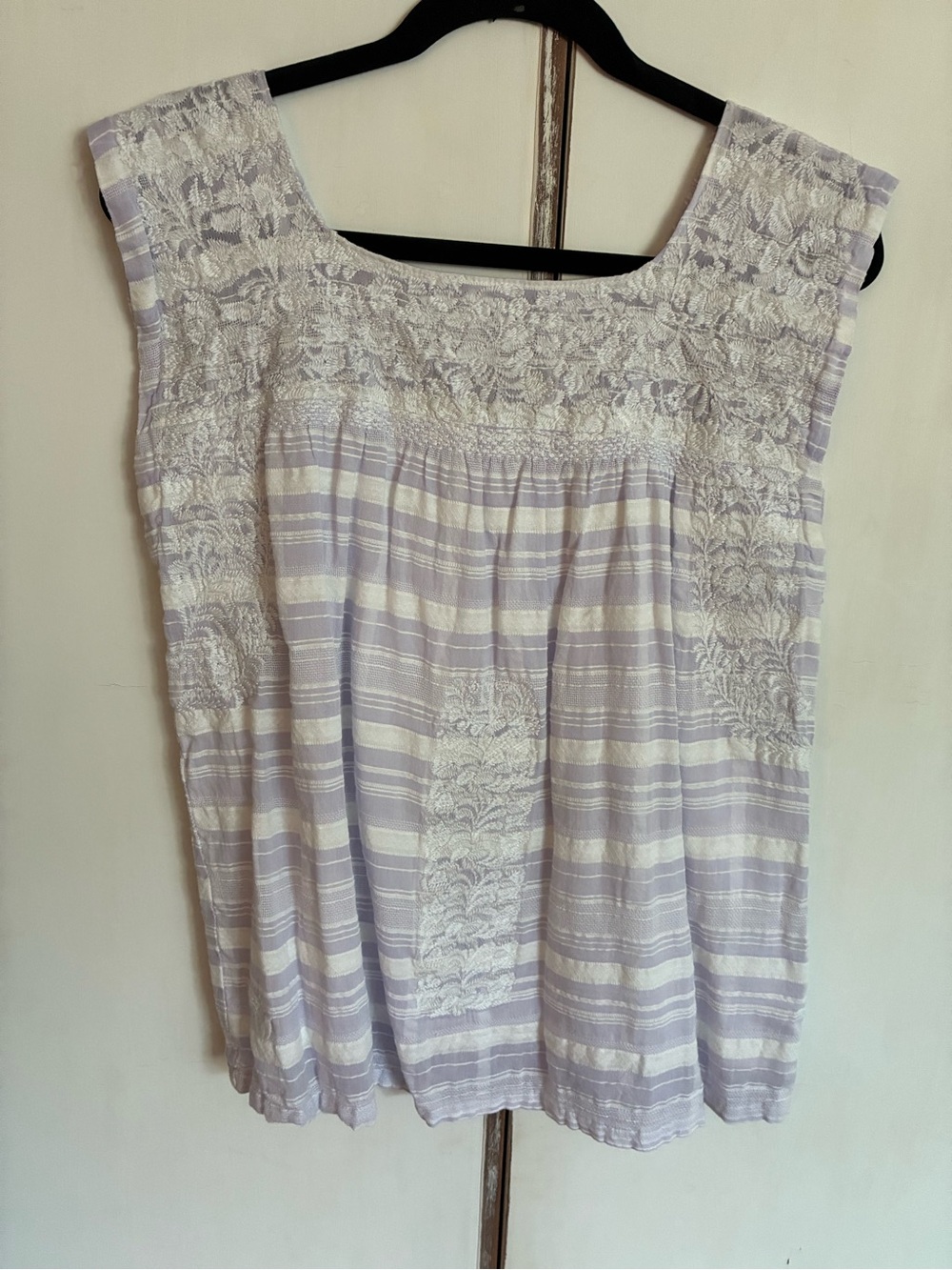 Women’s Lavender Stripe Embroidered Square-Neck Camisole - Picture 2 of 4